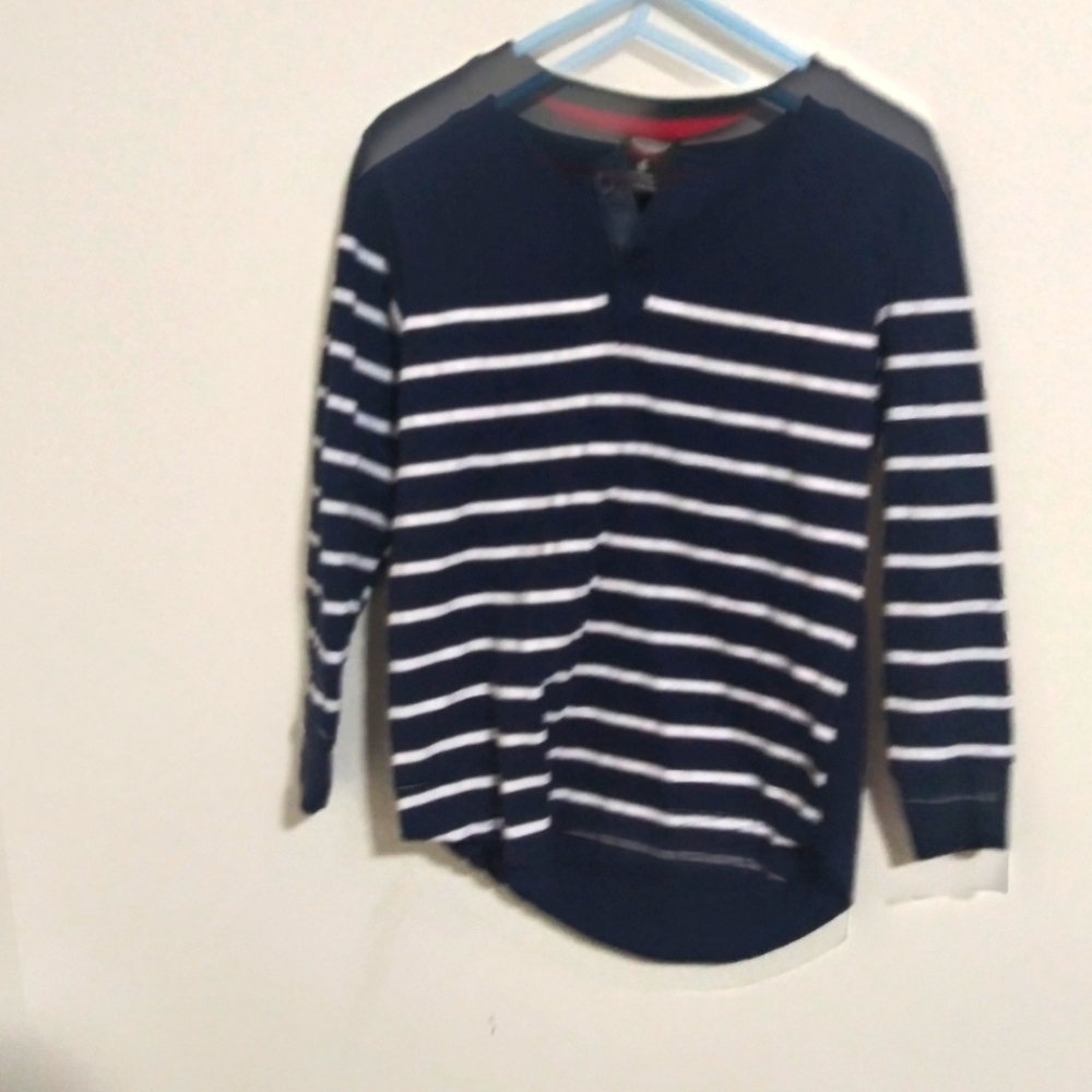 Blue and white stripe shirt